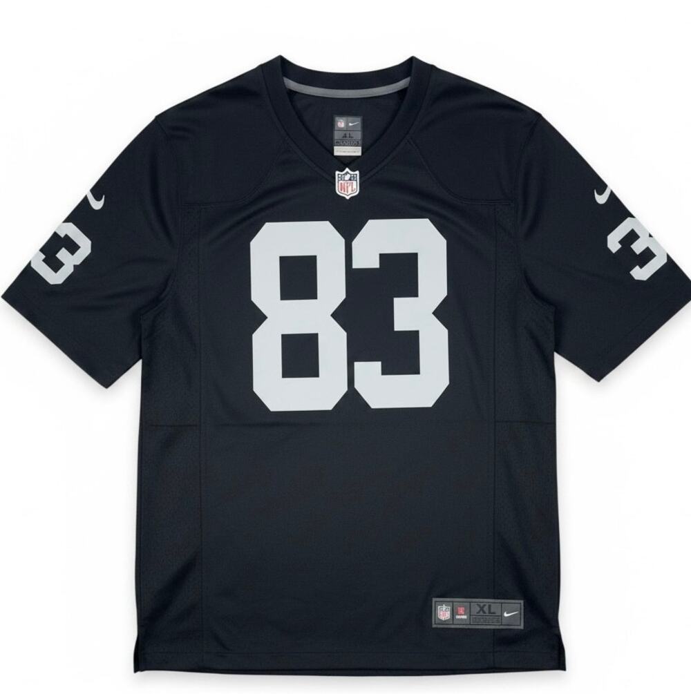 NIKE Men's NFL LAS VEGAS RAIDERS "Waller 83" Jersey BLACK WHITE Size XL